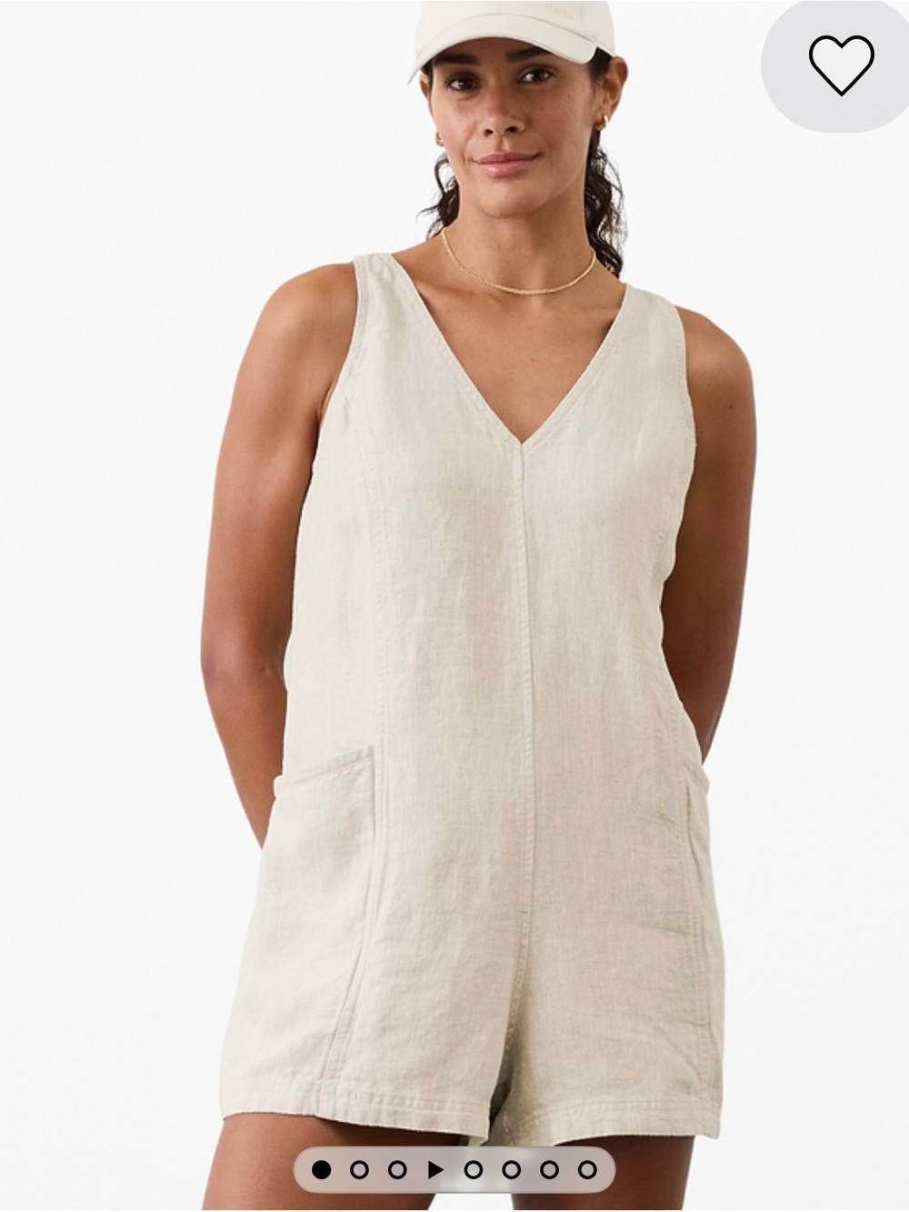 NWT 🩶 Athleta Retreat Linen Romper - Natural size XXS